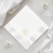 Weiß | Chic Imitats Gold Monogram Wedding Serviette