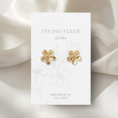 Weiß | Chic Minimalistisch Floral Earring Display