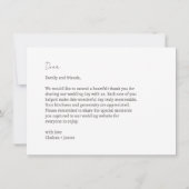 Weiß | Chic Modern Flat Wedding Danke Karte (Rückseite)