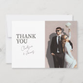 Weiß | Chic Modern Flat Wedding Danke Karte (Vorderseite)