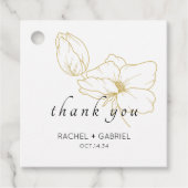 Weiß | Chic Modern Floral Wedding Geschenkanhänger (Vorderseite)