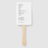 Weiß | Chic Modern Foto Wedding Program Fächer (Rückseite)