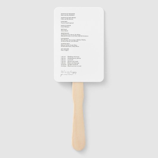 Weiß | Chic Modern Foto Wedding Program Fächer (Rückseite)