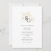 Weiß | Chic Monogram Wedding Invitation Card Save The Date (Vorderseite)