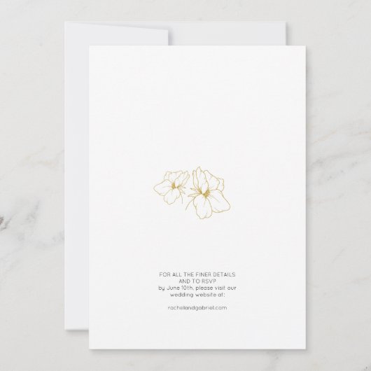 Weiß | Chic Monogram Wedding Invitation Card Save The Date (Rückseite)