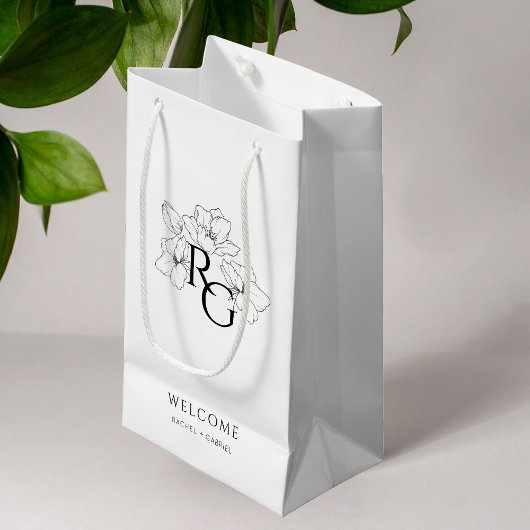 Weiß | Chic Monogram Welcome Wedding Bag Kleine Geschenktüte
