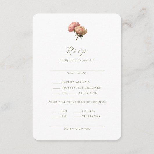 Weiß | Chic Script Wedding RSVP Enclosure Card Begleitkarte (Vorderseite)