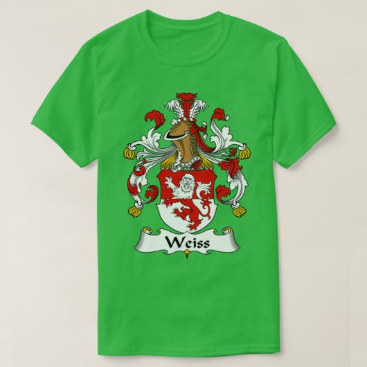 Weiß Coat of Arms Family Crest T-Shirt (Design vorne)