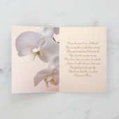 Weiß - cremefarbene Orchideen Hochzeit. Danke, Mut Dankeskarte (Innenseite)