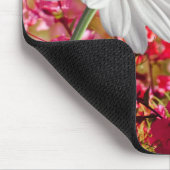 Weiß Daisy Pink Blumenmousepad! Mousepad (Ecke)