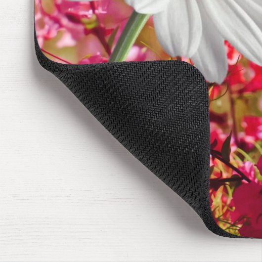 Weiß Daisy Pink Blumenmousepad! Mousepad (Ecke)