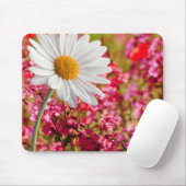 Weiß Daisy Pink Blumenmousepad! Mousepad (Mit Mouse)