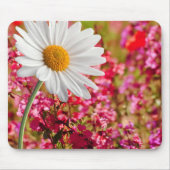 Weiß Daisy Pink Blumenmousepad! Mousepad (Vorne)