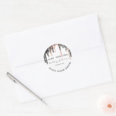 Weiß Dankeschön Rose Schwarz aus Liebe Runder Aufkleber (Umschlag)