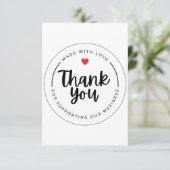 weiß dankeskarte (Stehend Vorderseite)