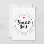 weiß dankeskarte (Rückseite)