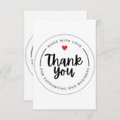 weiß dankeskarte (Vorne/Hinten)