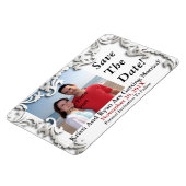 Weiß dekorativ Save the Date oder... Foto-Magnete Magnet (Linke Seite)