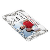 Weiß dekorativ Save the Date oder... Foto-Magnete Magnet (Rechte Seite)