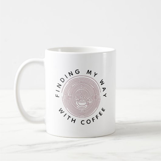 Weiß den Weg mit Kaffee finden Kaffeetasse (Links)