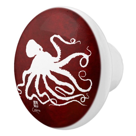 Weiß der Kraken-6 auf rotem L - Griff (Rechts)