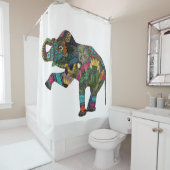 Weiß des asiatischen Elefanten Duschvorhang (Beispiel)