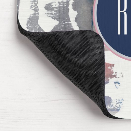 Weiß des Monogramm-| heraus erntet Mousepad (Ecke)