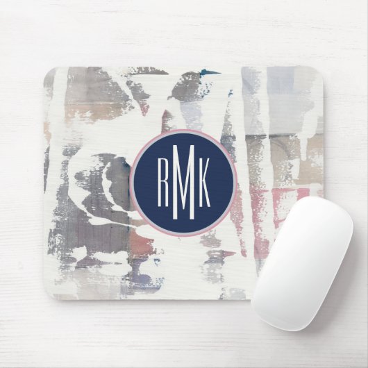 Weiß des Monogramm-| heraus erntet Mousepad (Mit Mouse)