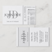 Weiß des Steuer-Buchhalter-Monogramm-1040 Visitenkarte (Vorne/Hinten)