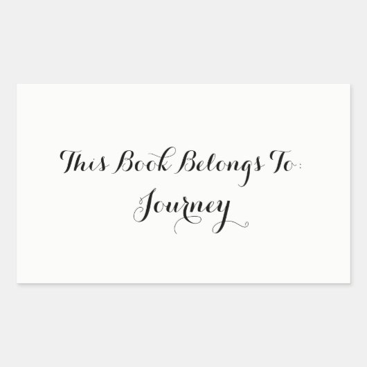 Weiß "dieses Buch gehört " Rechteckiger Aufkleber (Vorderseite)