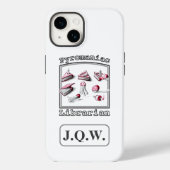 Weiß drei Initialen Pyromaniac Librarian hinzufüge Case-Mate iPhone Hülle (Rückseite)