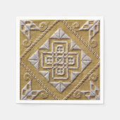 Weiß DRUCKTE Schnittstickerei 1 auf Leinen Serviette (Vorderseite)