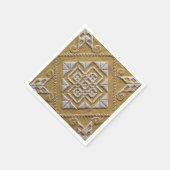 Weiß DRUCKTE Schnittstickerei 1 auf Leinen Serviette (Ecke)