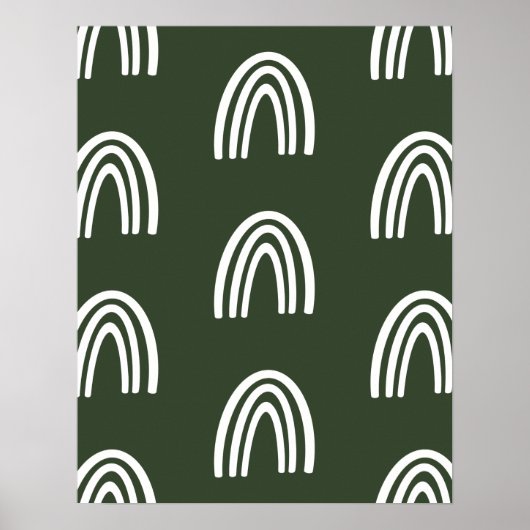 Weiß/dunkel Sage Boho Rainbows Kinderzimmer Dekora Poster (Vorne)