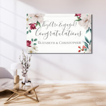 Weiß Dunkelrosa Rot Florales Grün Engagement