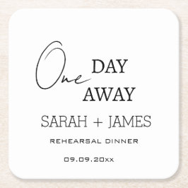 Weiß eines Tages Probe Abendessen Hochzeit Rechteckiger Pappuntersetzer