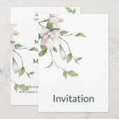 Weiß, einfach, modern, elegant einladung (Vorne/Hinten)