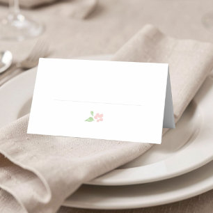 Weiß   Einfache florale Hochzeitstisch-Platzkarte Platzkarte