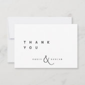 Weiß | Einfache Hochzeit Dankeschön Karte (Vorderseite)