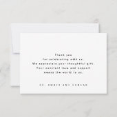 Weiß | Einfache Hochzeit Dankeschön Karte (Rückseite)