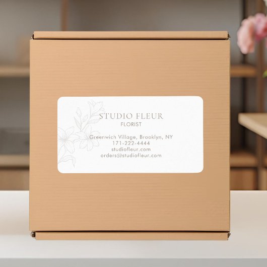 Weiß | Einfache, moderne Floristenadressen Adressaufkleber