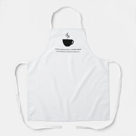 Weiß | Einfaches Personalisiert-Shop-Café Café Cof Schürze (Vorderseite)