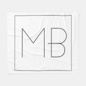 Weiß elegant Einzigartig Mit Monogramm Fleecedecke (Vorderseite (Horizontal))