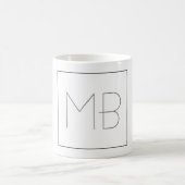 Weiß elegant Einzigartig Mit Monogramm Kaffeetasse (Mittel)