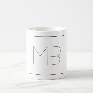 Weiß elegant Einzigartig Mit Monogramm Kaffeetasse
