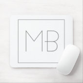 Weiß elegant Einzigartig Mit Monogramm Mousepad (Mit Mouse)