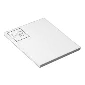 Weiß elegant Einzigartig Mit Monogramm Notizblock (angewinkelt)