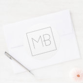 Weiß elegant Einzigartig Mit Monogramm Runder Aufkleber (Umschlag)