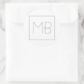 Weiß elegant Einzigartig Mit Monogramm Runder Aufkleber (Tasche)