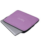 Weiß, elegant, Name oder Textlavender anpassen Laptopschutzhülle (Vorne Knopf)